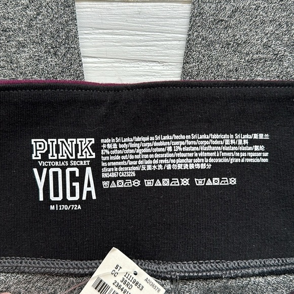 NWT VS PINK Flat Legging Grey Burgundy size M - Picture 3 of 7